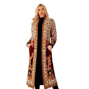 New MAXSPORT Multi-Color Open Cardigan Sweater Duster, Size Small